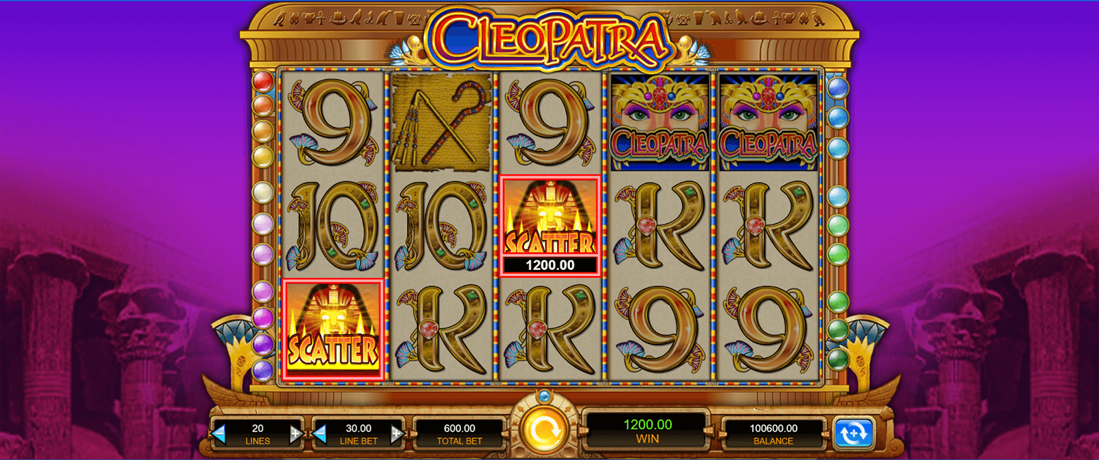 CasinoEnlineaHEX.com Tragamonedas Cleopatra Original Scatter